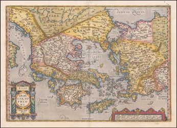 Karte von Griechenland und Westtürkei, 1584