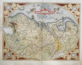 Karte der Niederlande, aus Theatrum Orbis Terrarum von Abraham Ortelius
