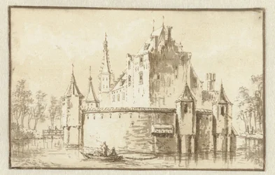Das Haus Ter Does bei Leiden, von links gesehen