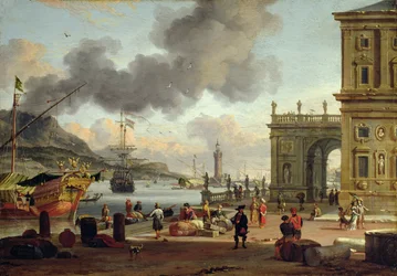 Eine Mittelmeerhafen-Szene