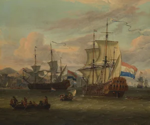 Holländische Straßenfahrer bei einem Hafen am Mittelmeer