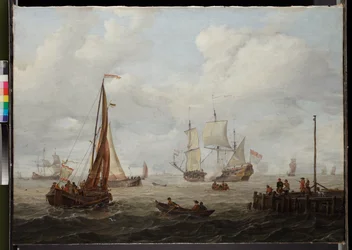 Seestück mit einem niederländischen Kriegsschiff, vor 1708
