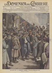 Den heldenhaften Gästen, der begeisterte Empfang der verwundeten serbischen Offiziere in Bari