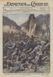 Wie die österreichische Offensive scheitert, Kolonnen, die zum Angriff auf Coni Zugna vorrücken