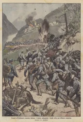 Vor dem unaufhaltsamen italienischen Vormarsch verlässt der Feind die Orte seiner flüchtigen Eroberung