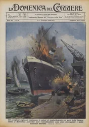 Die Legionärsflugzeuge setzen die Bombardierungen der Häfen des roten Spaniens fort