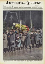 Die belgischen Kriegsversehrten vor dem Leichnam von König Albert