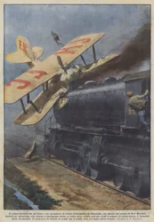 Der erste Zusammenstoß zwischen einem Zug und einem Flugzeug