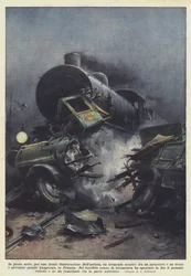 Mitten in der Nacht, durch eine fatale Unachtsamkeit des Fahrers, ein schrecklicher Zusammenstoß zwischen einem Lastwagen
