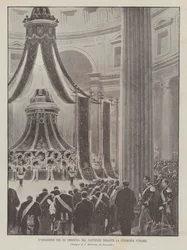 Die Ermordung von König Umberto, im Pantheon während der Trauerfeier