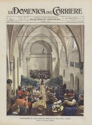 Die Einweihung des Salone Perosi (ehemalige Kirche S. M. della Pace) in Mailand