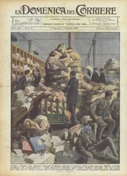 Das Postamt am Hauptbahnhof von Mailand während des Streiks