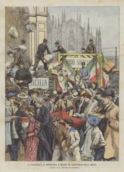 Der Wohltätigkeitsspaziergang in Mailand für die Geschädigten Siziliens