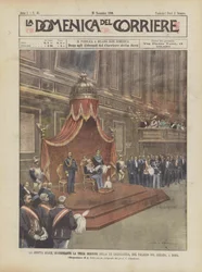 Die königliche Sitzung zur Eröffnung der dritten Sitzung der XX. Legislaturperiode im Senatspalast in Rom