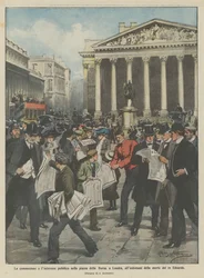 Die Ergriffenheit und das öffentliche Interesse auf dem Börsenplatz in London am Tag nach dem Tod von König Edward