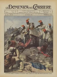 Die größte Schlacht in Tripolitanien am 20. September in Zanzur, um eine Kanone