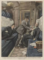 Die Wissenschaft im Dienst des Eisenbahndiebstahls, die Betäubung eines Reisenden auf der Strecke