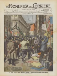 Die allgemeinen Wahlen in Mailand, der Plakatkampf vom letzten Sonntag in der Galleria Vittorio Emanuele