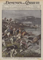 Im wackeligen Königreich Albanien, die Rebellen fliehen um die Lagunen von Durazzo