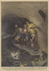 Vier abenteuerlustige Mailänder Jungen, die sich mit Angeln und einer Kerze bewaffnet hatten, ließen sich von einer?