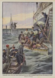 Deutsches U-Boot versenkt mehrere britische Dampfer in der Irischen See und gewährt 10 Minuten