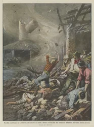 Schreckliches Unwetter in der Lombardei mit Dutzenden von Toten, eine Ziegelei zerquetscht vom Schornstein