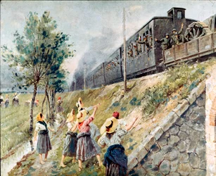 Der Durchgang des italienischen Militärzugs