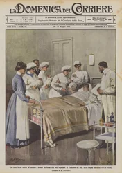 Ein vielleicht einzigartiger Fall in der Welt, eine sizilianische Frau, die im Krankenhaus von Palermo fünf Kinder zur Welt bringt