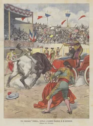 Eine originelle Stierkampfveranstaltung in Biarritz (Frankreich) am 29. September
