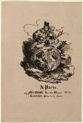 Porträtmedaillon von Faust und Marguerite, Verlegerblatt aus Faust