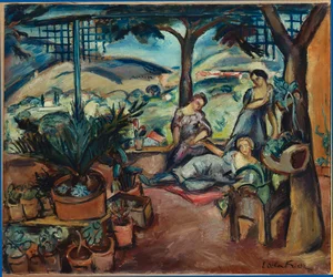 Frauen auf der Terrasse