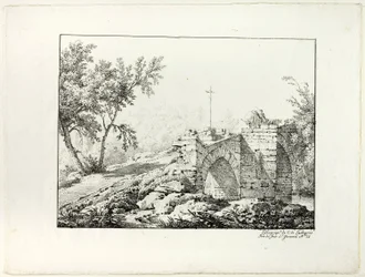 Landschaft mit Brücke