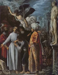Der heilige Laurentius für das Martyrium vorbereitet, ca. 1600-1