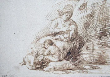 Frau beim Stillen