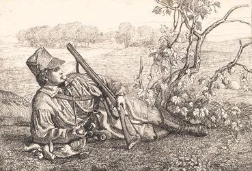 Landschaft mit einem ruhenden Jäger