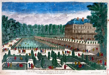 17. Jahrhundert, Illustration, zeigt das Schloss von Saint-Cloud
