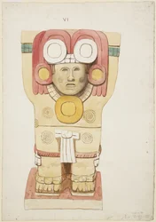 Karyatide aus der äußeren Kammer, Tempel A, Ballspielplatz, Chichen Itza, Mexiko