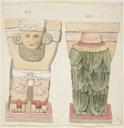 Karyatide aus der äußeren Kammer, Tempel A, Ballspielplatz, Chichen Itza, Mexiko
