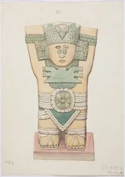 Karyatide aus der äußeren Kammer, Tempel A, Ballspielplatz, Chichen Itza, Mexiko