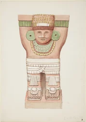 Karyatide aus der äußeren Kammer, Tempel A, Ballspielplatztempel, Chichen Itza, Mexiko