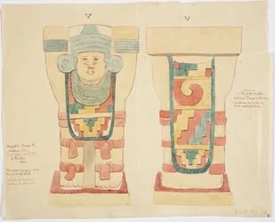 Karyatide aus der äußeren Kammer, Oberer Tempel der Jaguare (Tempel A), Ballspielplatz, Chichen Itza
