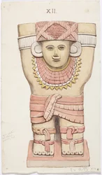 Karyatide aus der äußeren Kammer, Tempel A, Ballspielplatz, Chichen Itza, Mexiko