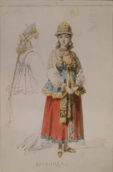 Kostümentwurf für die Oper Ein Leben für den Zaren von M. Glinka, 1867
