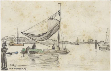 Segelschiffe auf der Zaan bei Zaandam