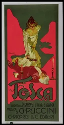 Tosca, Plakat zur Werbung für eine Aufführung