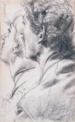 Der Kopf eines jungen Mannes im Profil nach links, 1884