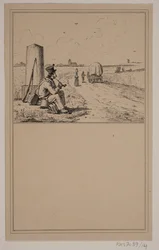 Der Soldat auf Wanderschaft. Nr. 13 in Chr. Winther und M. Rørbye, "25 Bilder für kleine Kinder"