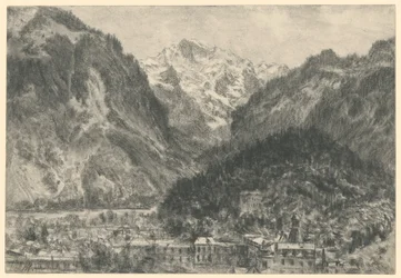 Blick über Interlaken auf das Jungfrau-Massiv