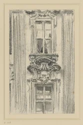 Detail der Fassade des British Hotel in Dresden