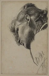 Kopf einer jungen Frau von unten gesehen, 1886